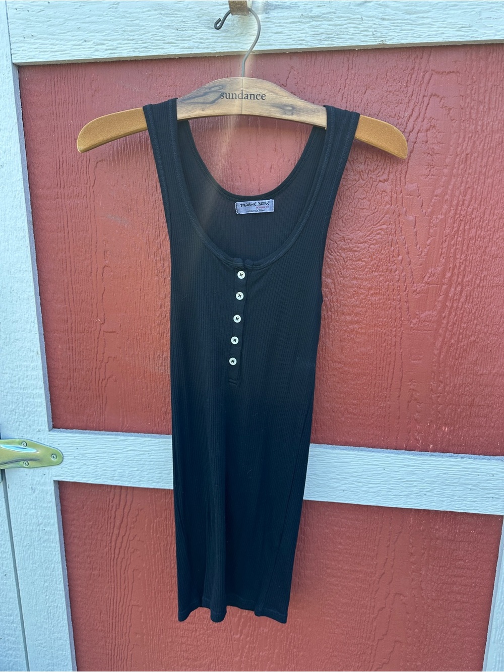 Michael Stars Ribbed Henley Tank Top - Unbranded